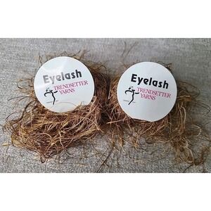 2 - Trendsetter Metal Eyelash Yarn Skeins #73 Metallic‎ Gold 20 Grams Each